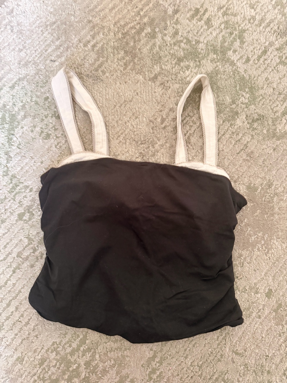 Free People Black Tote with Cream Straps